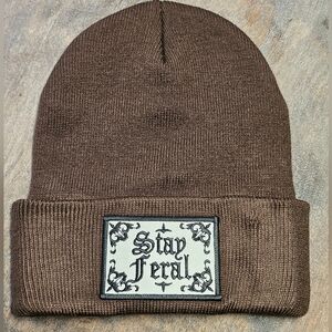 NWT Brown Knit Beanie Hat
